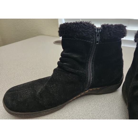 Bare Traps Laurel Black Inside Zipper Closure Ankle Booties 8.5M Faux Fur Lined - Picture 2 of 6
